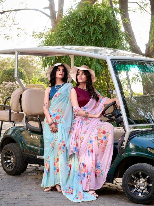 weightless floral printed saree