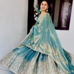 teal lehenga choli with dupatta
