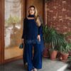 Designer Crepe Silk Suit Set Front View