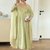 Designer embroidered georgette party gown with dupatta by Pramukhmart