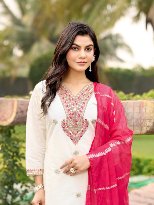 Close-up – Embroidery & Sequin Work on Kurti