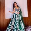 Kasturi Silk Georgette Lehenga with Rainbow Sequins and Dori Work – Pramukhmart