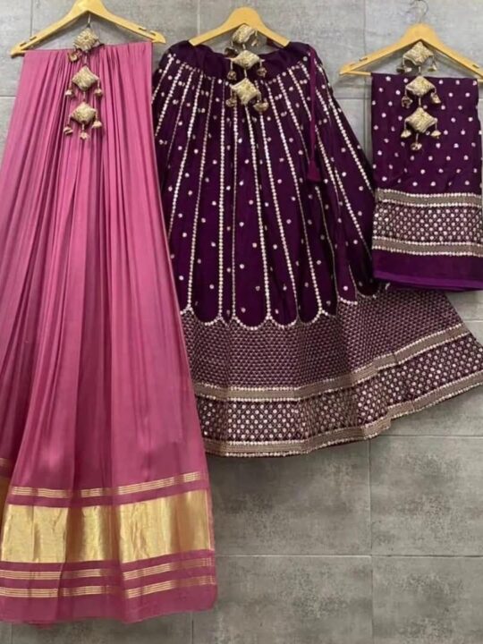 Sequins work lehenga with blouse piece