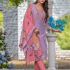 Front view of viscose embroidered suit set