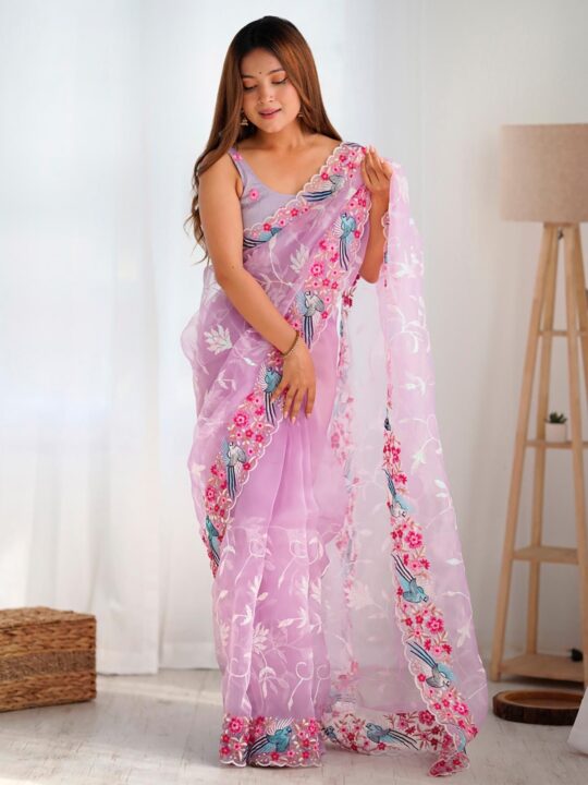 premium organza silk saree