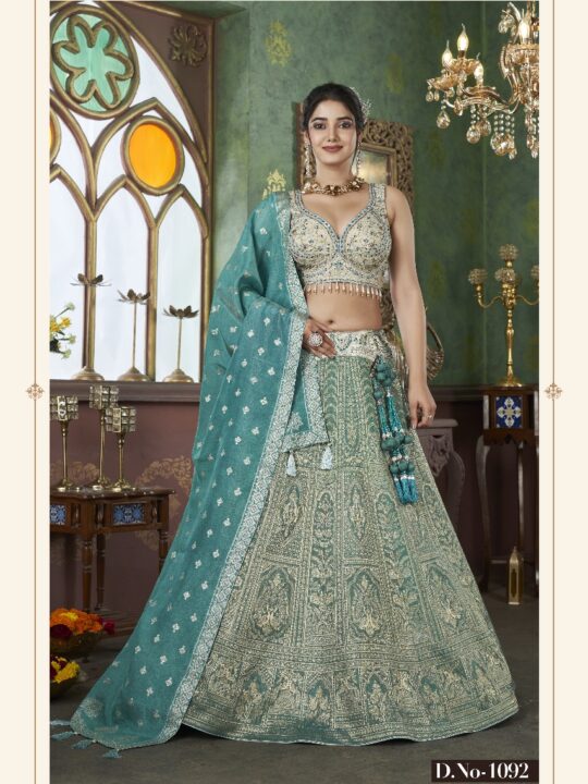 Jacquard chaniya choli with embroidered blouse and dupatta – Pramukhmart