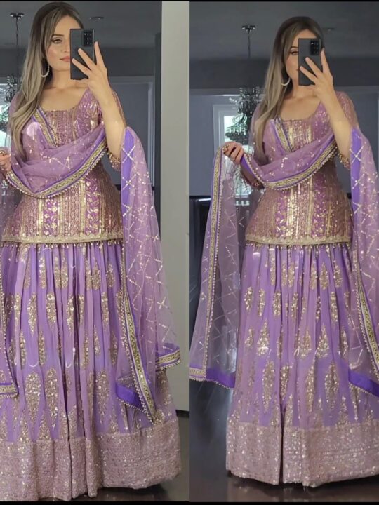 Embroidered Chaniya Choli with Zari and Sequins