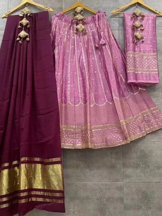 Silk blend traditional lehenga for women