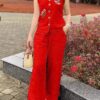 Front view of cotton cord set with Aari embroidery – Pramukhmart