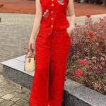 Front view of cotton cord set with Aari embroidery – Pramukhmart