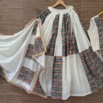 Woman wearing full-stitched Navratri chaniya choli with dupatta
