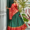 Tussar silk lehenga choli with foil print