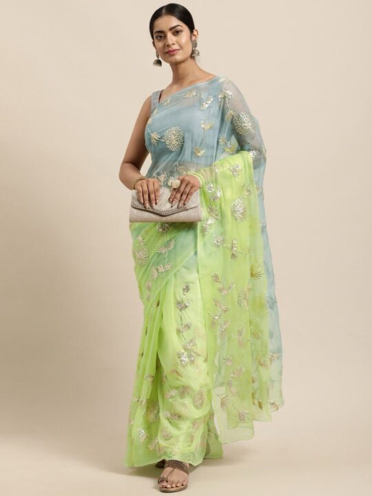 silk organza saree