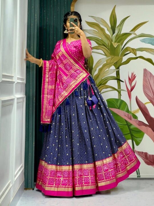 Designer stitched lehenga with can can flair