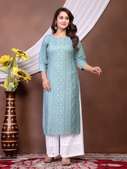 chikankari kurti set for women