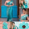Soft Lichi Silk Saree with Rich Pallu and Jacquard Border Blouse – Pramukhmart
