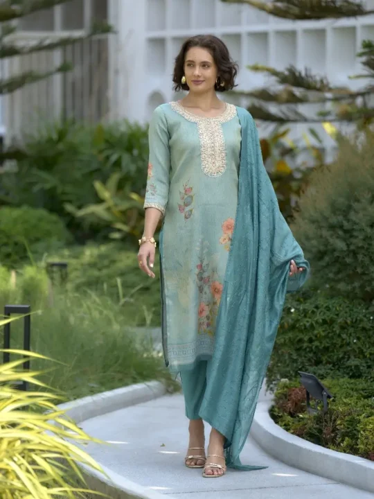 sea green kurti set