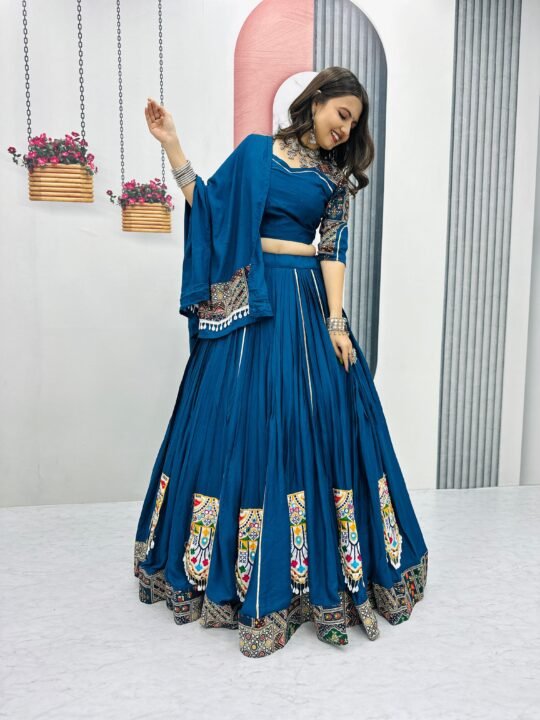 6 meter flair cotton lehenga for Garba