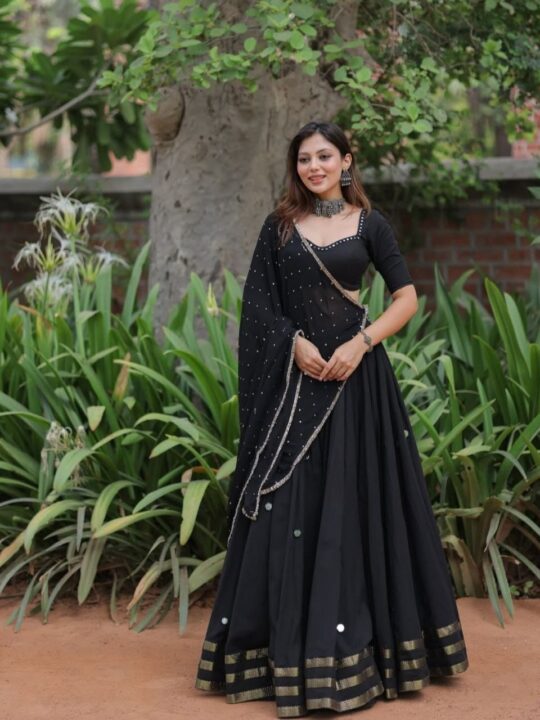 Georgette Lehenga Choli with Dupatta – Full Stitched Plus Size Set