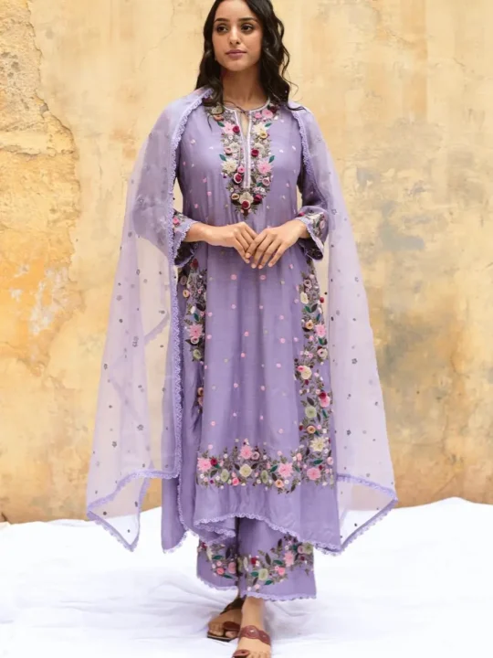 Designer Party Wear Top Plazzo Set with Dupatta – Pramukhmart