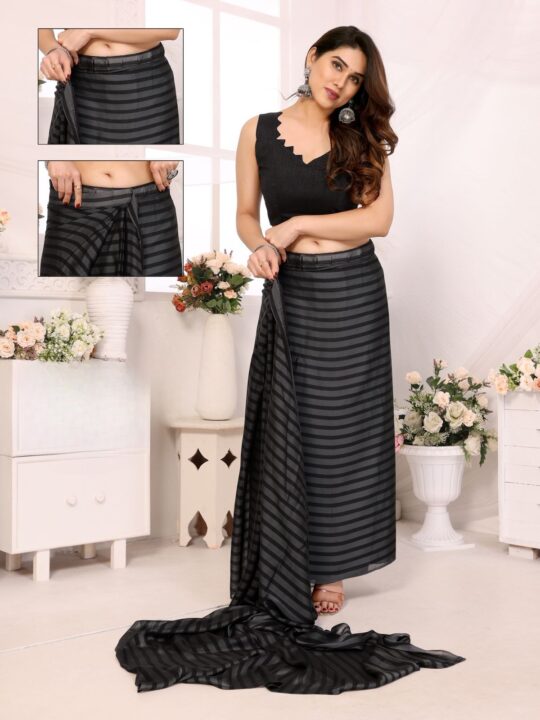 Lightweight georgette saree draped