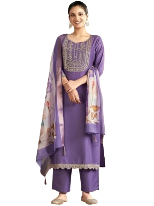 lavender kurti set for women