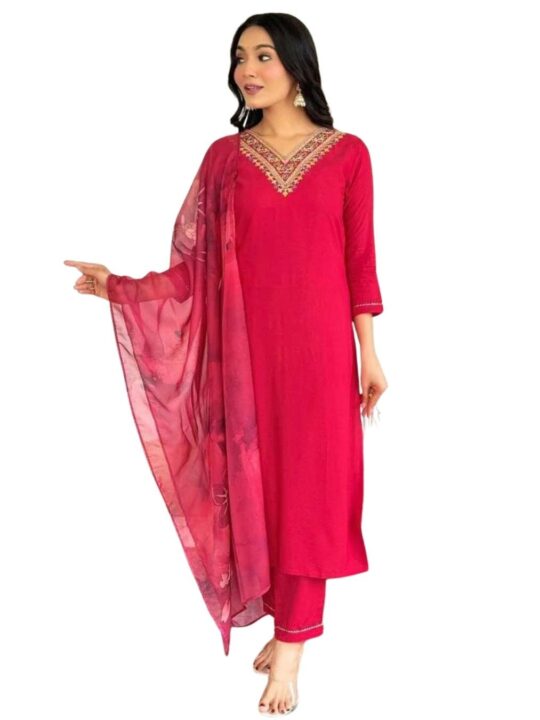 pink kurta set with dupatta