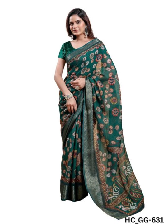 pure linen cotton saree for women